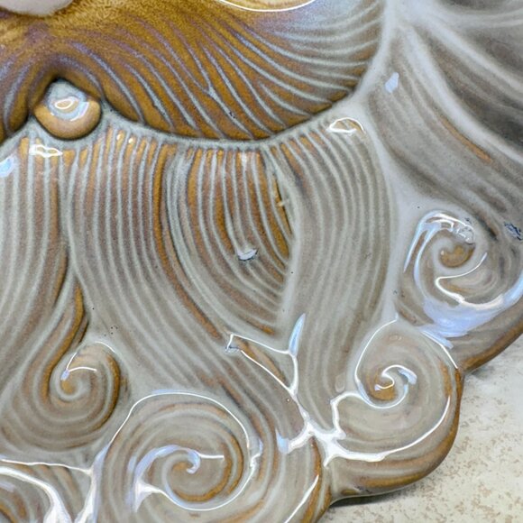 Santa Claus Face Christmas Cookie Plate Holiday Trinket Tray Dish - Picture 5 of 8